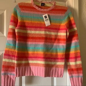 Gap rainbow pastel striped sweater